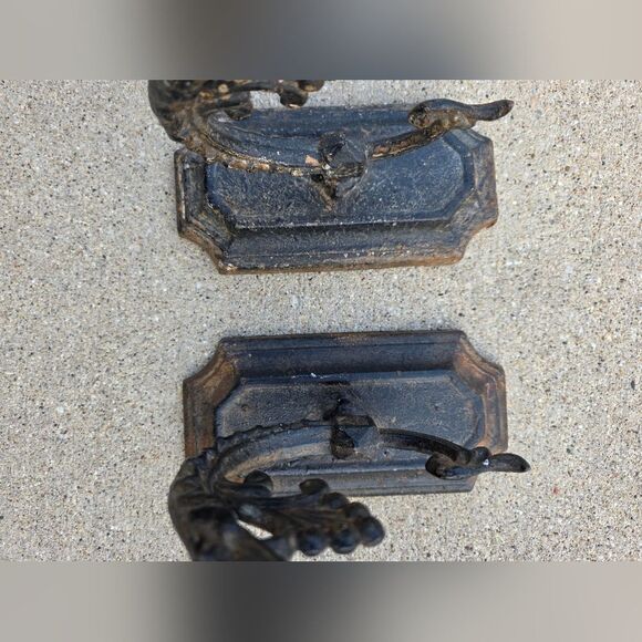 Vintage Neoclassical Rocco Wall Sconce Taper Candle Holder Metal Tin 8x4x9 Set 2 - Picture 7 of 16